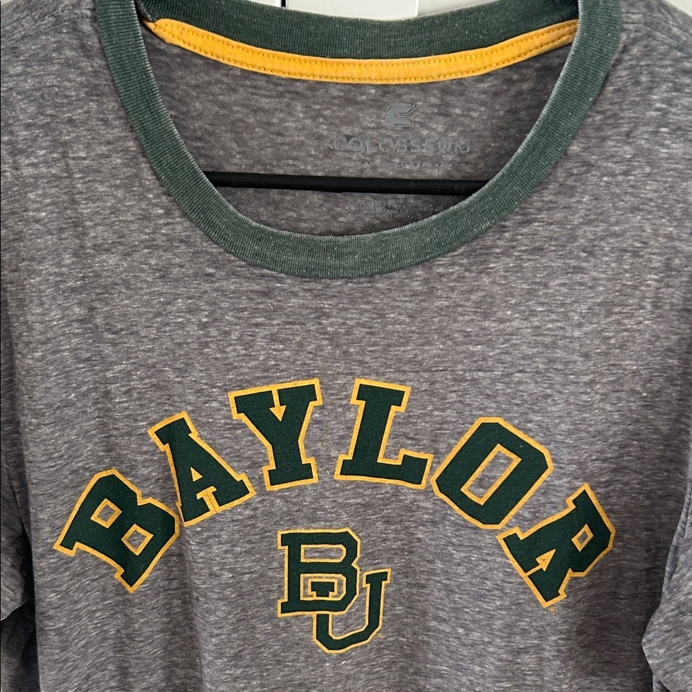 Baylor Gray T-Shirt with Green and Yellow Accents Women’s size Large